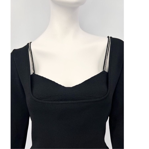 NICHOLAS Viviana Embellished Bodycon Corset Knitted Mini Sweater Dress NEW Large - Picture 6 of 9